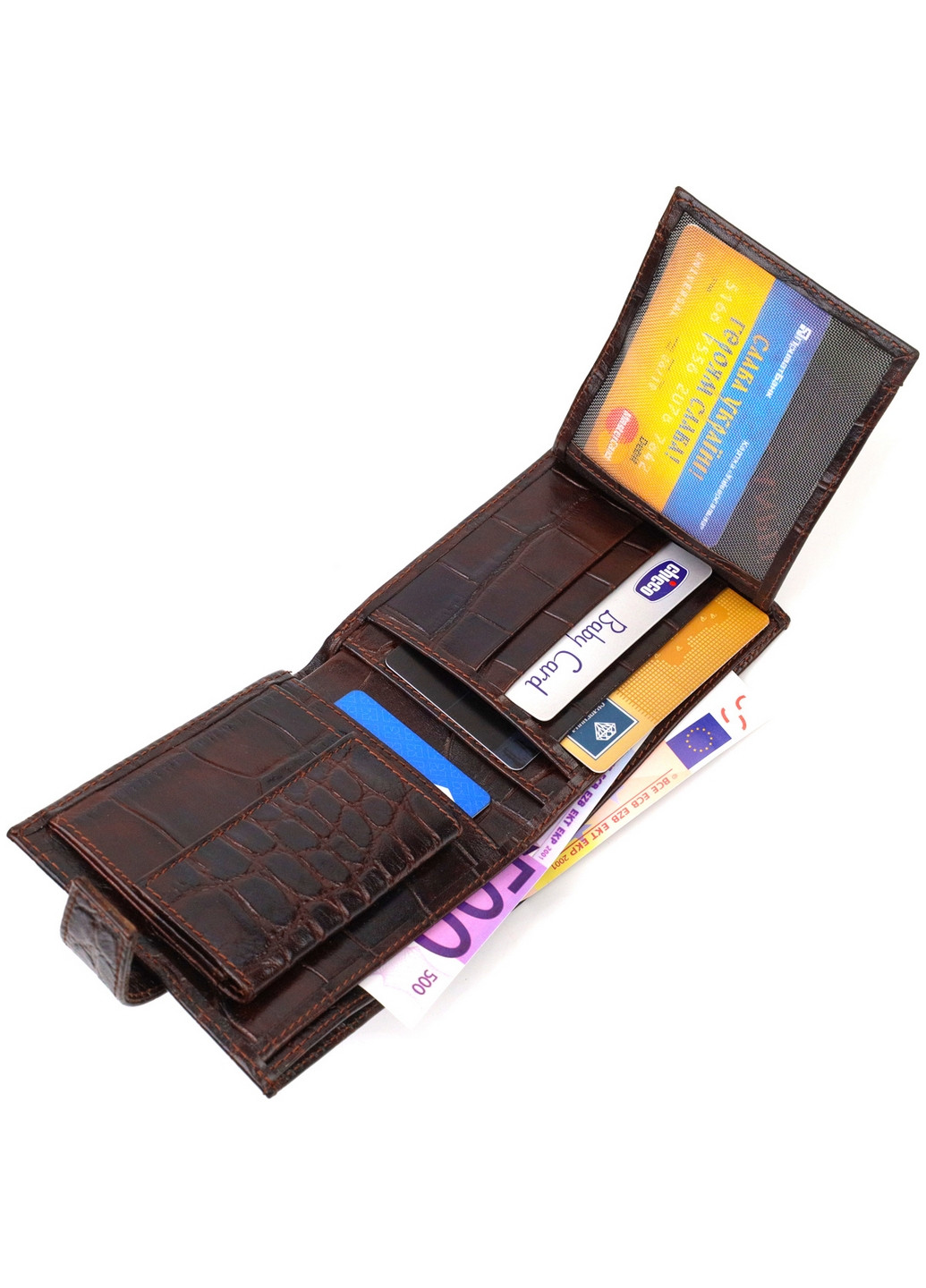 Кожаный кошелек мужской 12,2х9,5х2 см Canpellini (259961909)