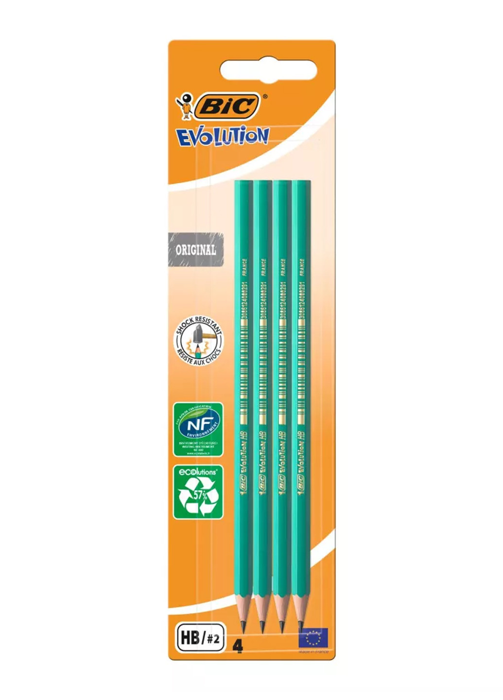 Набір олівців чорнографітних шестикутних Evolution HB Зелений 4 шт Bic 3270220000167 (259967235)