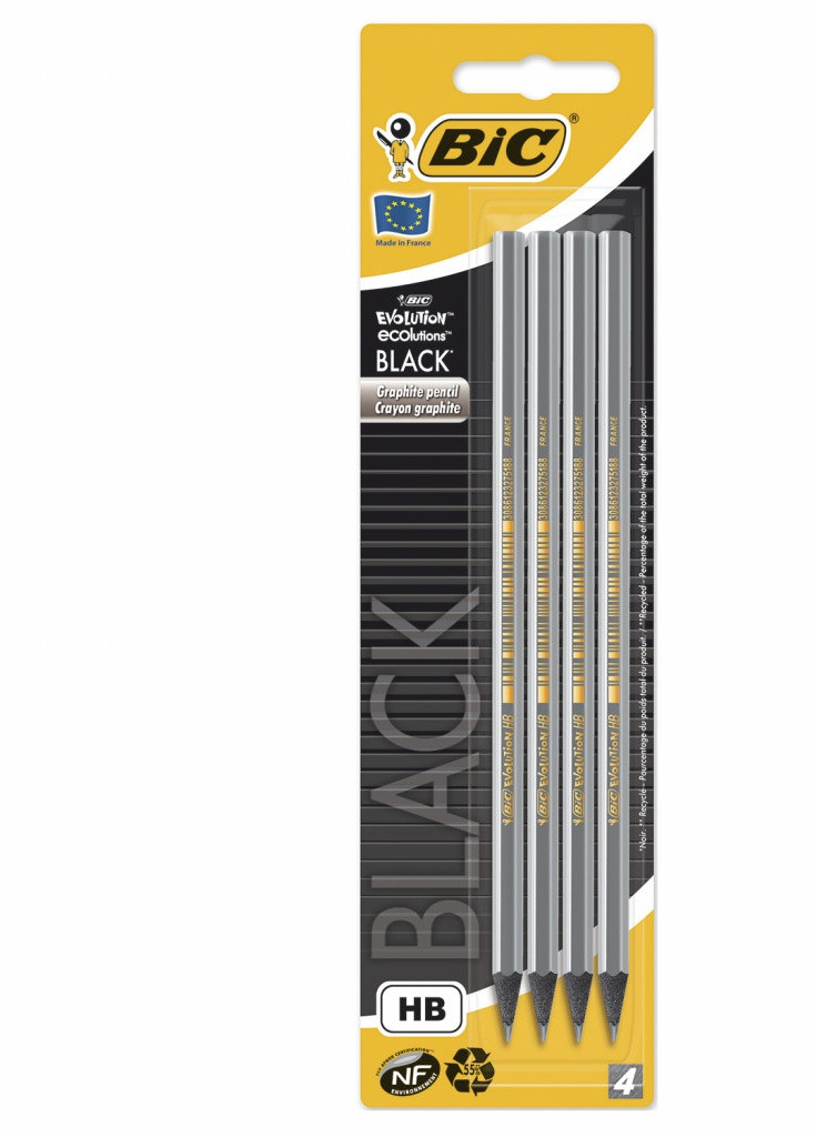 Набор карандашей чернографитных шестиугольных Evolution HB Металлик 4 шт Bic 3086123278004 (259967233)