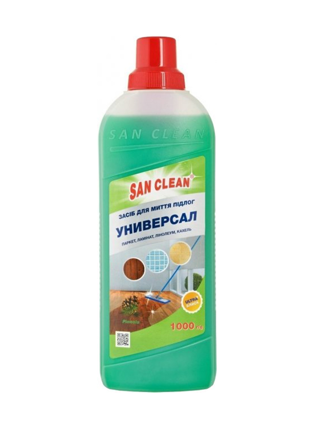Засіб чистяче-миючий "Універсал 2000" для миття підлог з ароматом хвої 1000 г San Clean 4820003543818 (259967257)