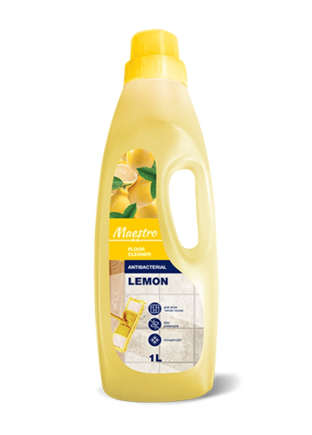 Жидкое средство антибактериальное для мытья пола Lemon 1 л Maestro 4820195506257 (259967213)