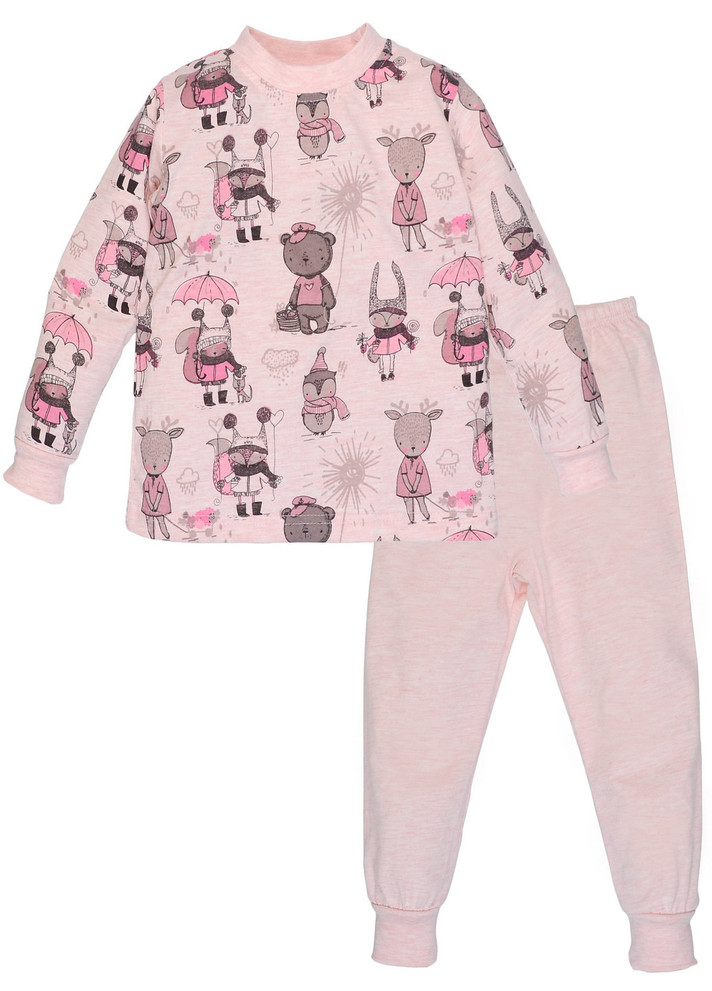 Розовая всесезон пижама для девочки Татошка