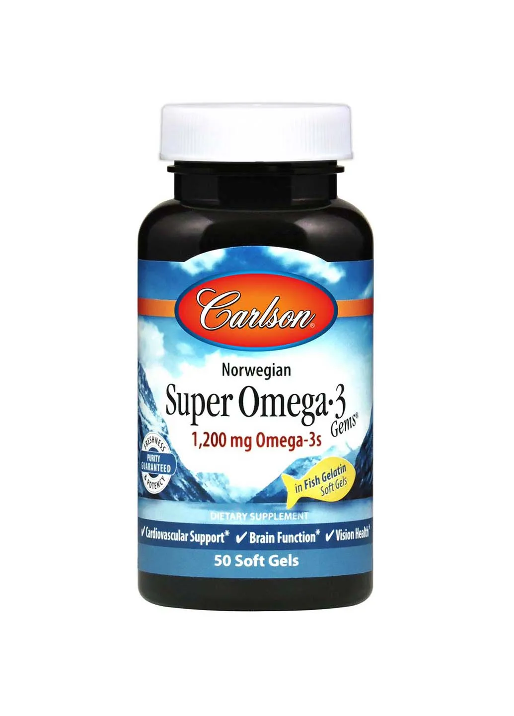 Риб'ячий жир Omega-3 Gems Fish Gel 1200 мг 50 капсул Carlson Labs (260008347)