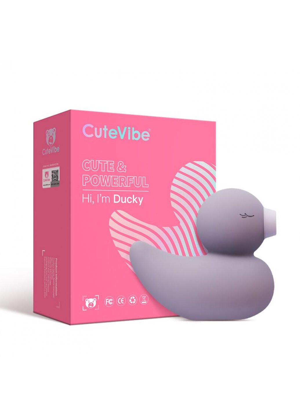 Вакуумний вібратор Ducky Grey CuteVibe (259968867)