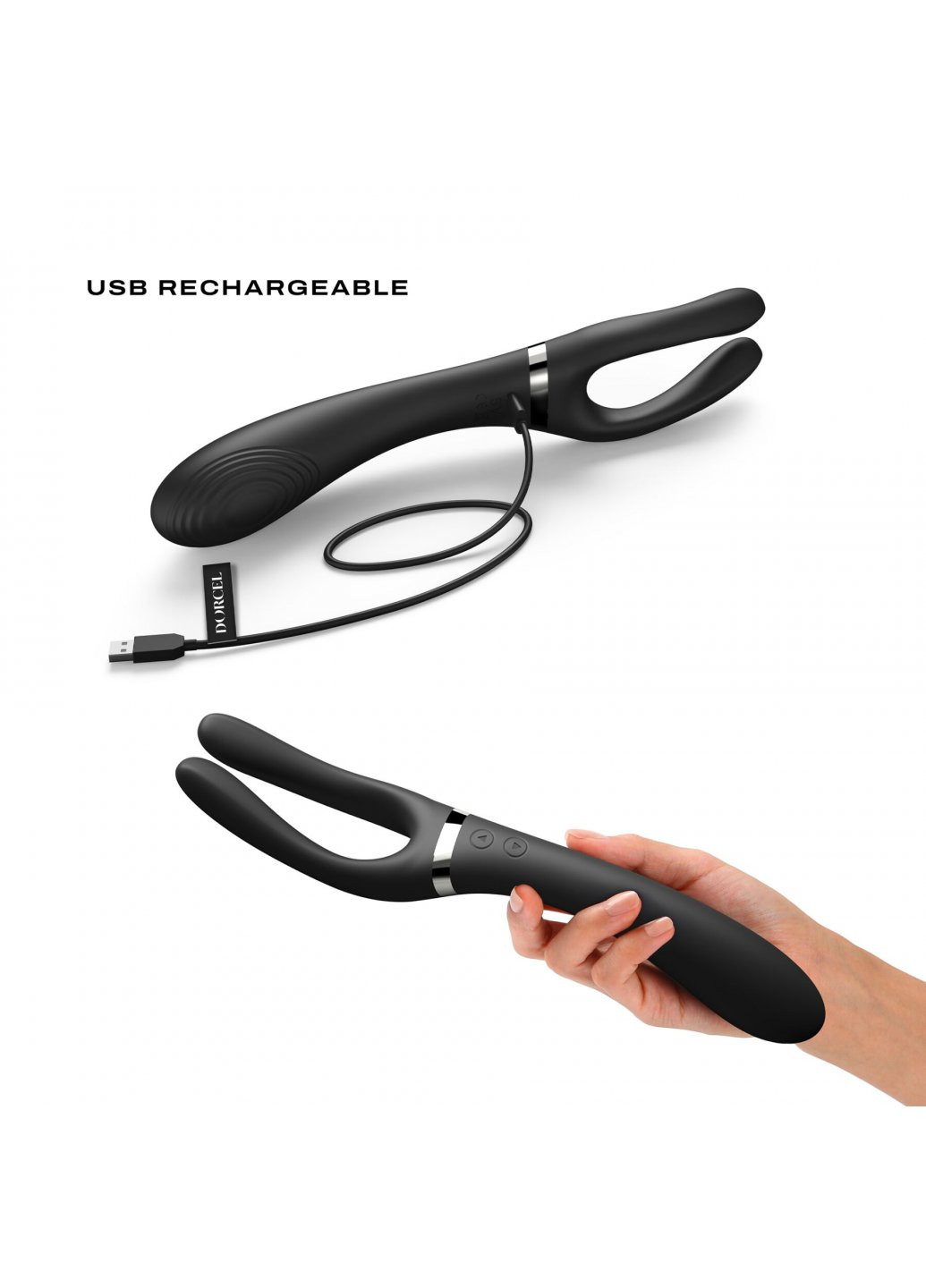 Вибратор-стимулятор INFINITE JOY BLACK, многофункциональный, унисекс Dorcel (259968544)