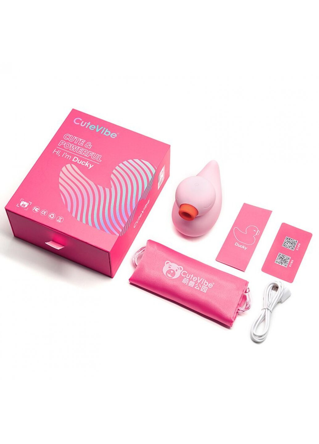 Вакуумний вібратор Ducky Pink CuteVibe (259968869)