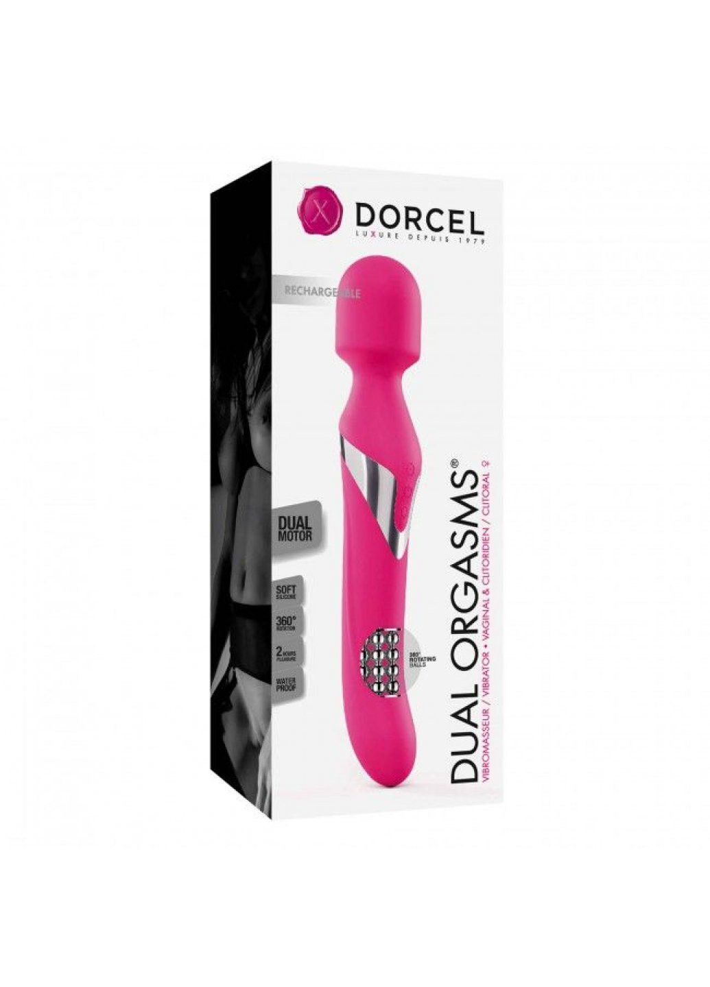 Вибромассажер 2-в-1 Dual Orgasms Magent классический массажер и вибратор с жемчужным массажем Dorcel (259968537)