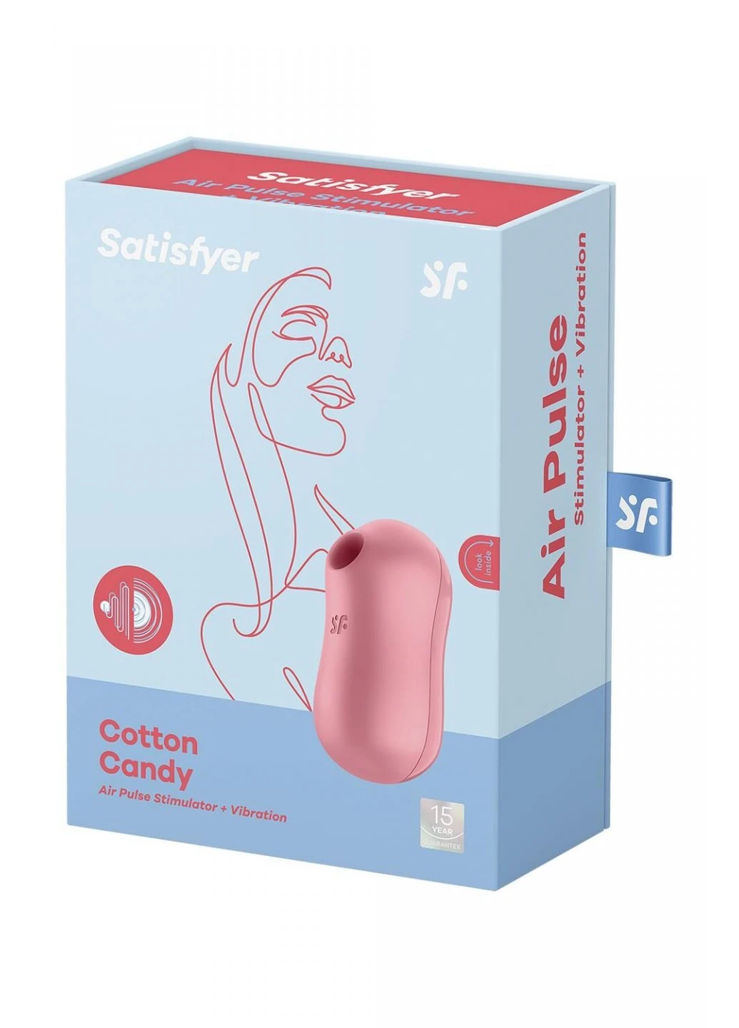 Вакуумний стимулятор із вібрацією Cotton Candy Light Red Satisfyer (259968663)