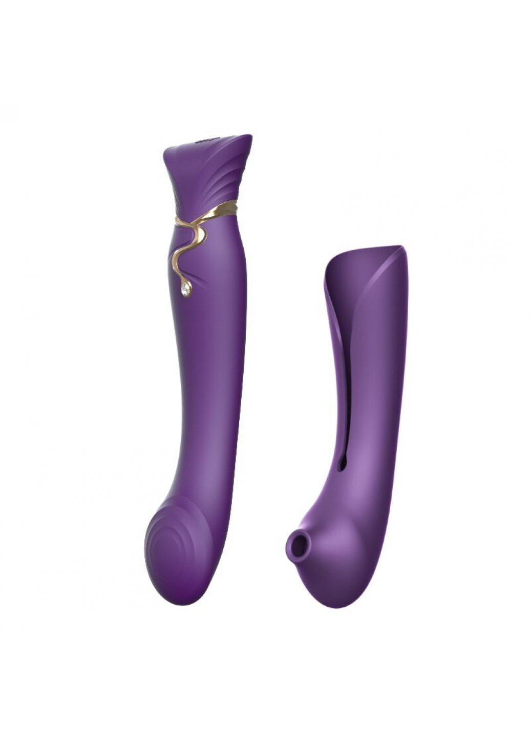 Смартвибратор 3в1 — Queen Twilight Purple, пульсирующая жемчужина и вакуум, кристалл Swarovski Zalo (259968853)