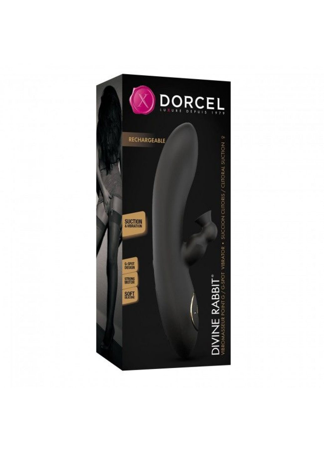 Вакуумний вібратор кролик DIVINE RABBIT з вібрацією, 10 режимів вібрації: 3 режими вакууму Dorcel (259968547)