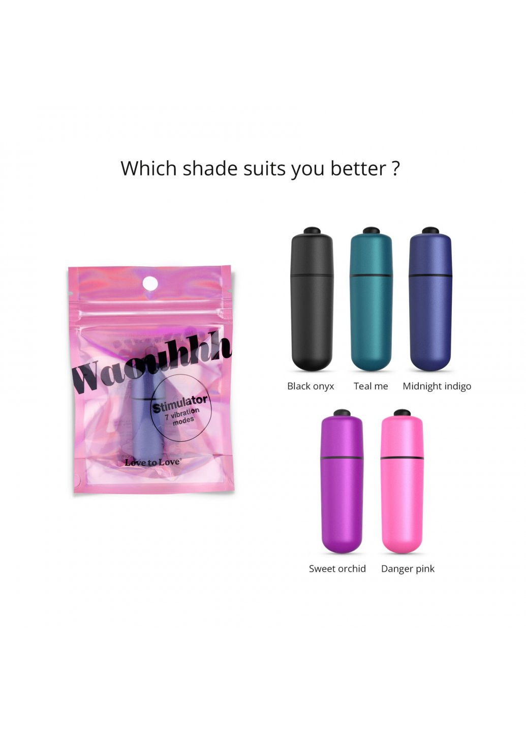 Віброкуля WAOUHHH - MIDNIGHT INDIGO, 7 режимів, на батарейках Love To Love (259968887)