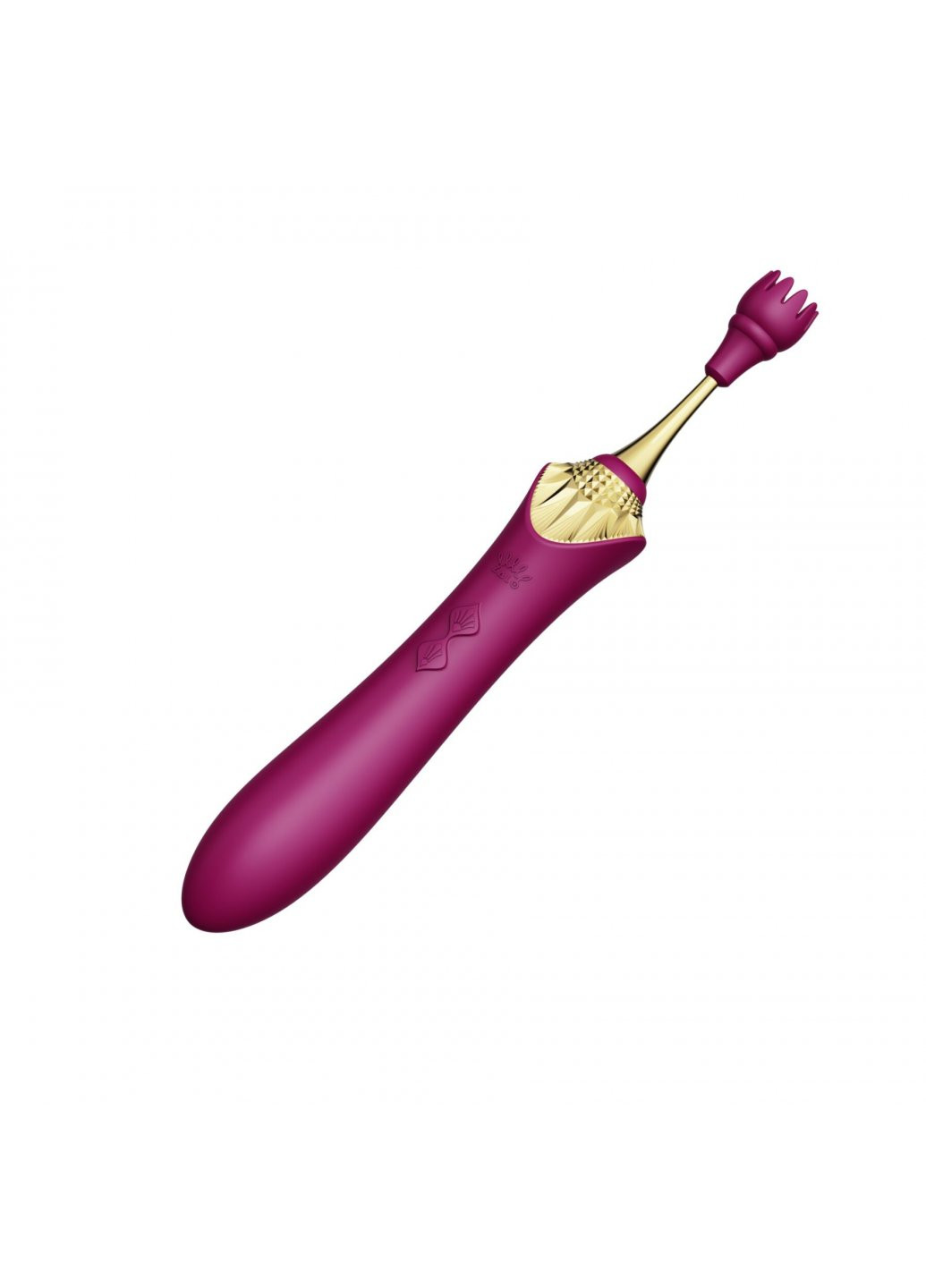 Вагінально-кліторальний вібратор — Bess Velvet Purple, мультифункціональний із насадками Zalo (259968838)