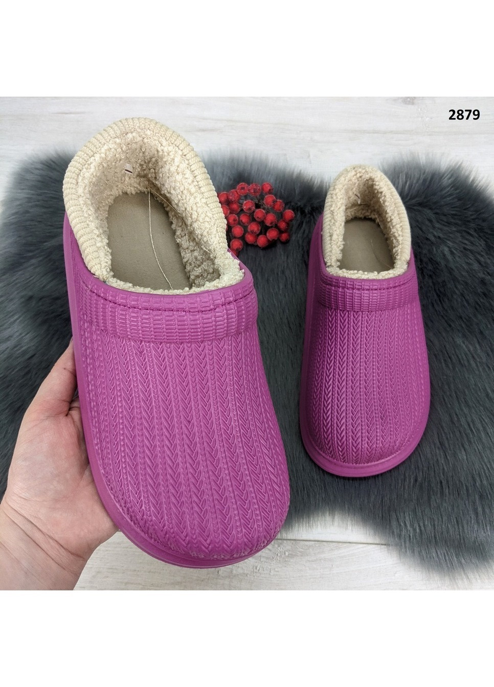 Галоши без задника сабо на меху женские Dago (260025611)