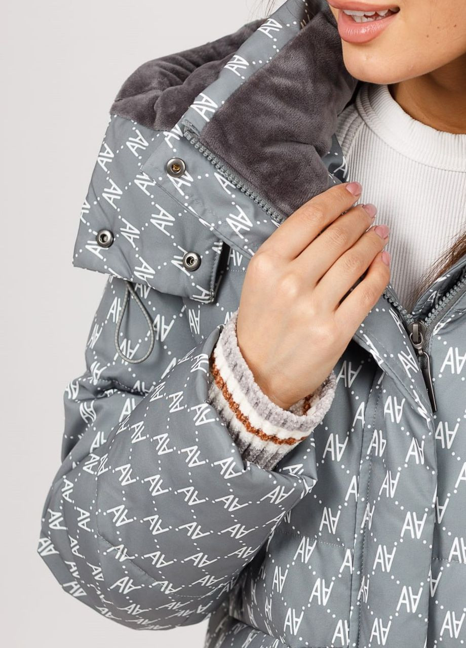 Серая демисезонная куртка-пуховик автоледи duvetti Lora