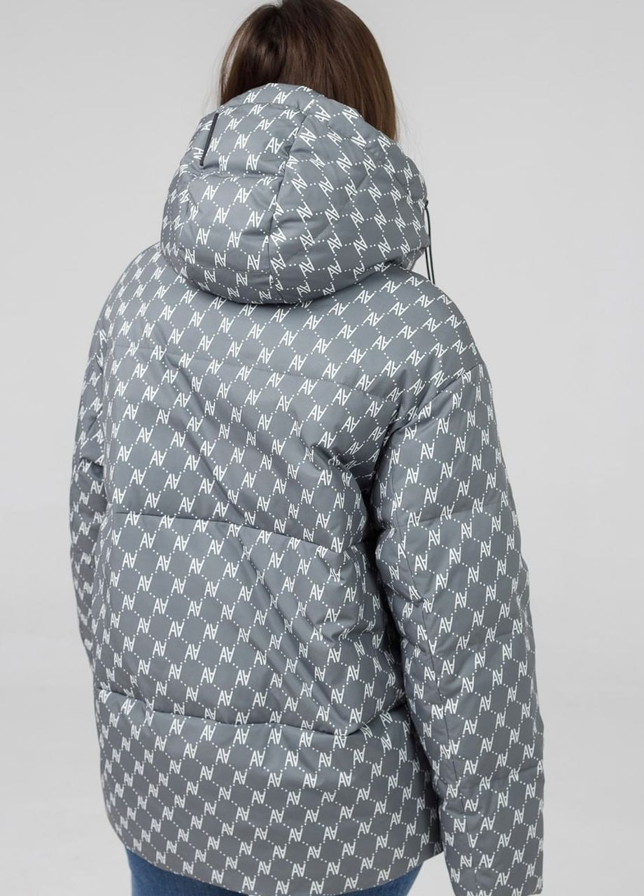 Серая демисезонная куртка-пуховик автоледи duvetti Lora
