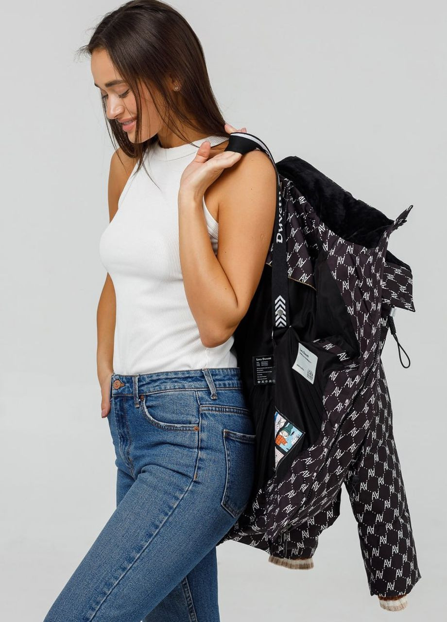 Черная демисезонная куртка-пуховик автоледи duvetti Lora