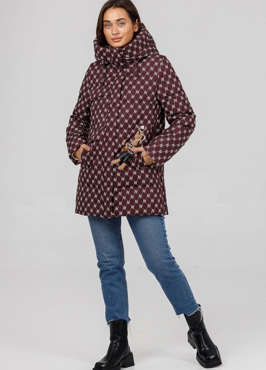 Бордовая демисезонная пуховик-парка молодежная duvetti Lora