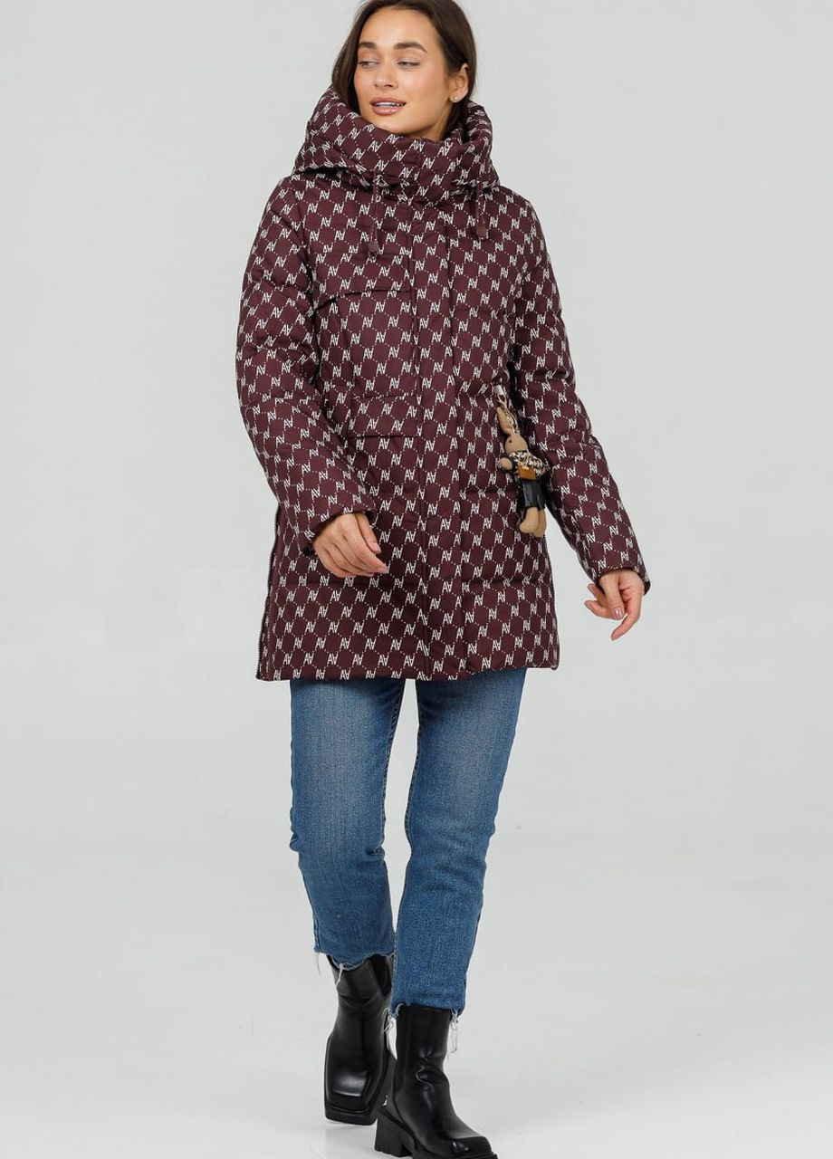 Бордовая демисезонная пуховик-парка молодежная duvetti Lora