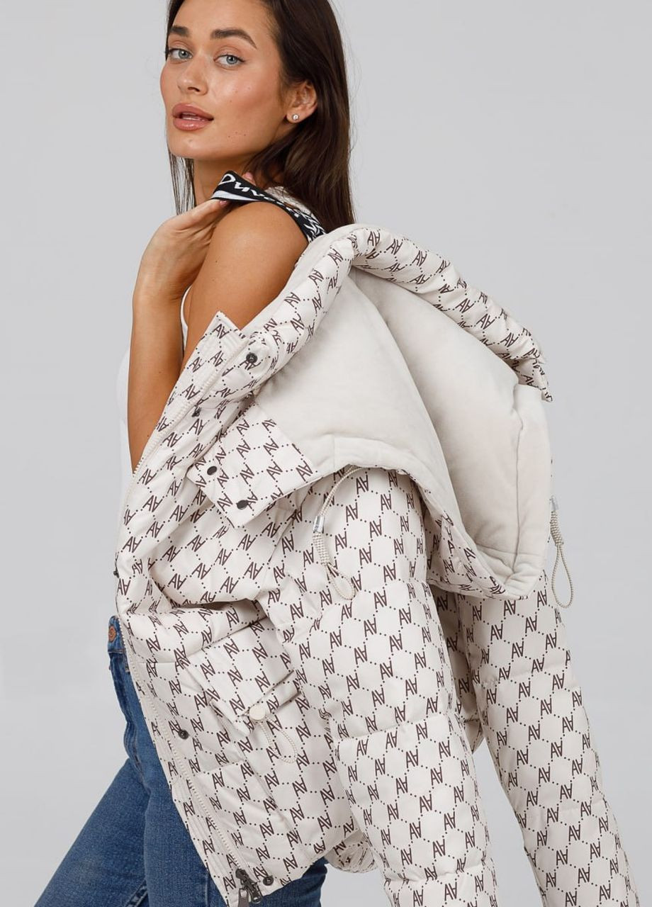 Бежевая демисезонная куртка-пуховик автоледи duvetti Lora