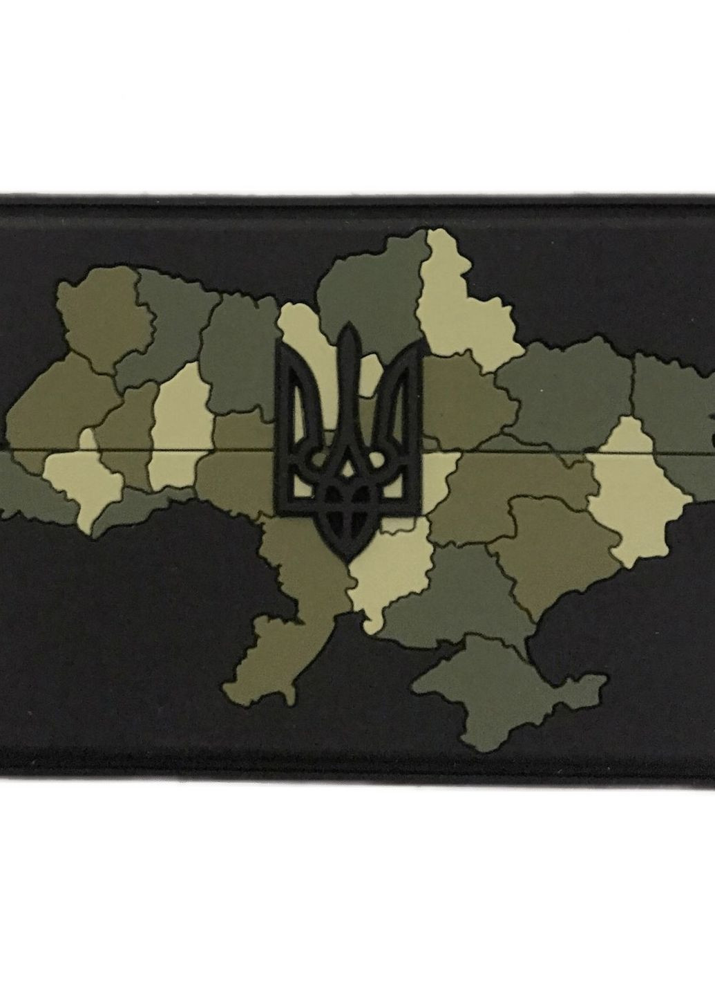 Шеврон резиновый с двойной липучкой "Карта Украiни З Гербом (камуфляж-чорний фон)" раз. 7*5 см 4PROFI (260062364)
