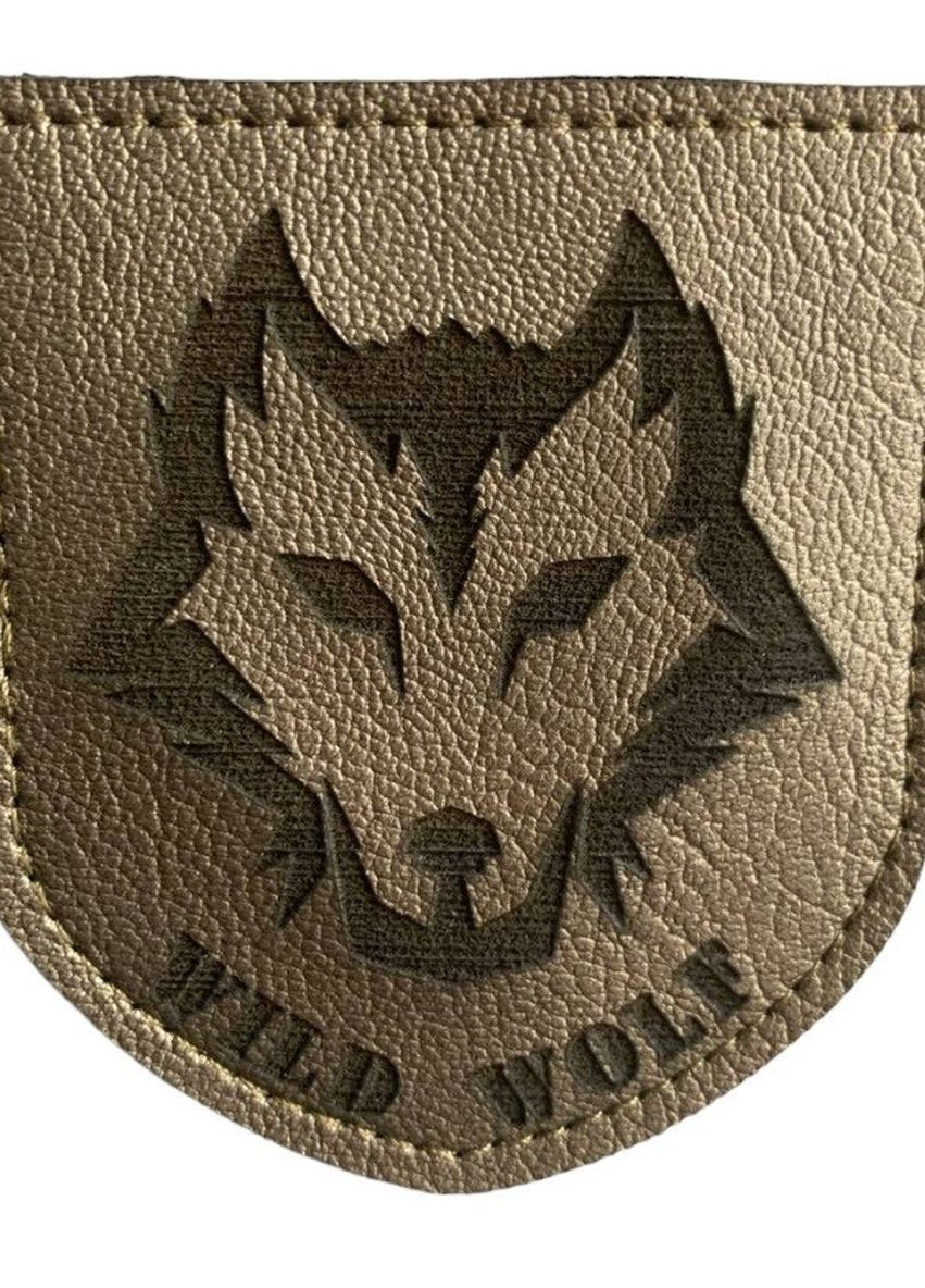 Шеврони Щиток "WILD WOLF Face сірий металлік" з вишивкою шкіряний 4PROFI (260062345)