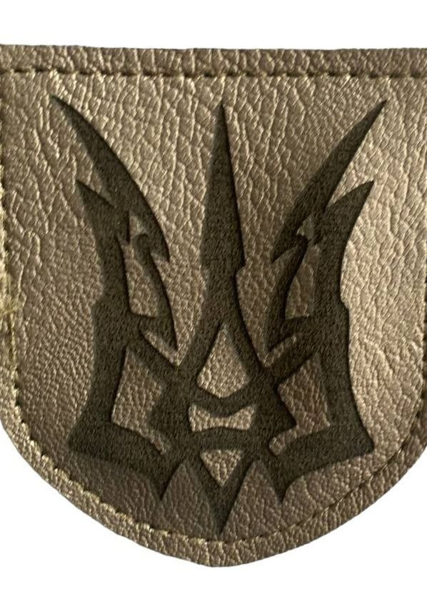 Шевроны Щиток "Тризуб сірий металік" с вышивкой кожаный 4PROFI (260062447)