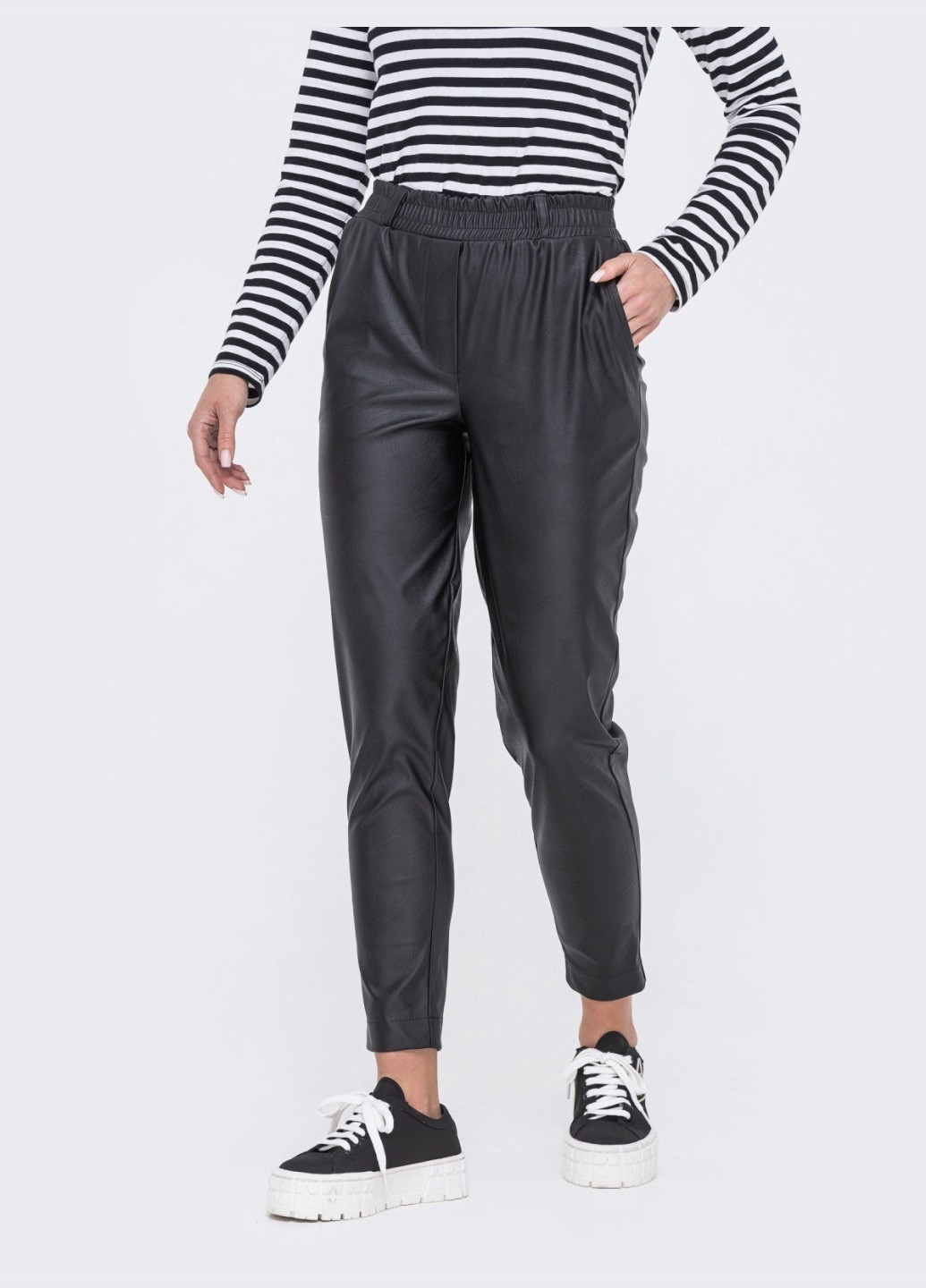 шкіряні штани чорного кольору Dressa (260024526)