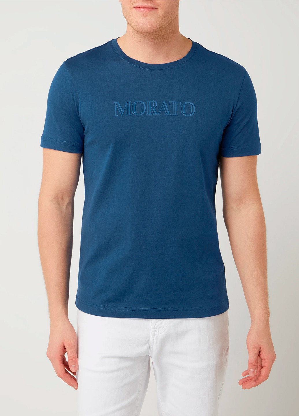 Синя чоловіча синя футболка з коротким рукавом Antony Morato