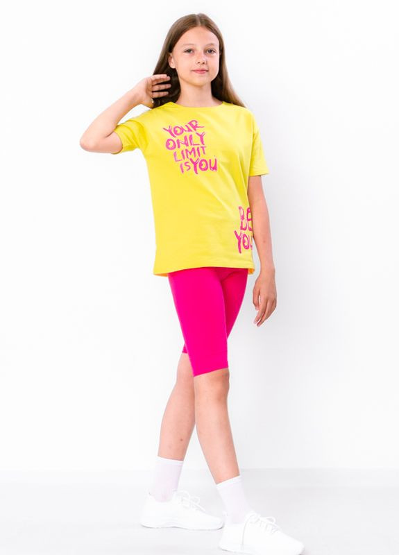 Желтый летний комплект для дівчинки (футболка+велосипедки) жовтий носи своє (6337-057-33-v1) с шортами Носи своє