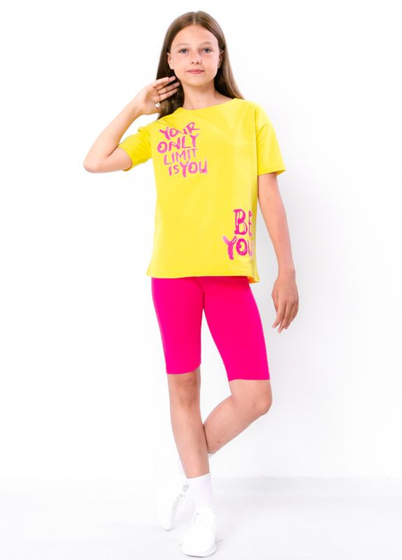 Жовтий літній комплект для дівчинки (футболка+велосипедки) жовтий носи своє (6337-057-33-v1) з шортами Носи своє