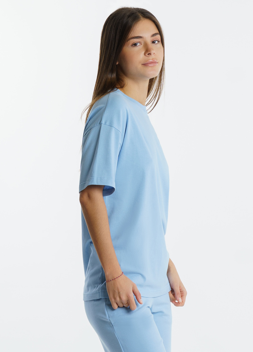 Блакитна літня футболка жіноча Arber T-shirt W1