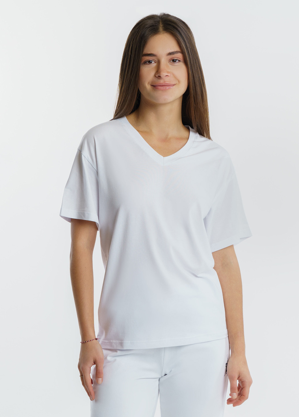 Біла літня футболка жіноча Arber T-shirt W v-neck