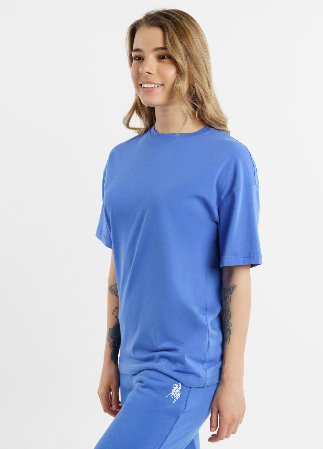 Синяя летняя футболка женская Arber T-shirt W1
