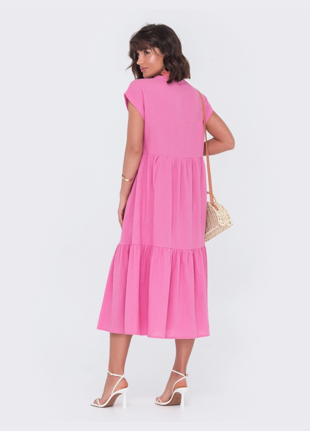 Розовое платье розового цвета а-силуэта Dressa