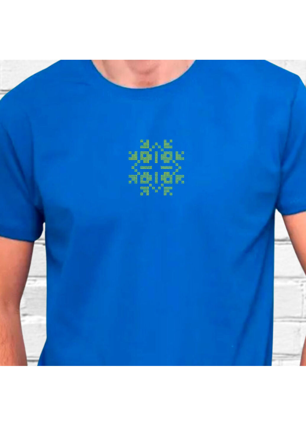 Синяя футболка етно з вишивкою 01-3 мужская синий 2xl No Brand