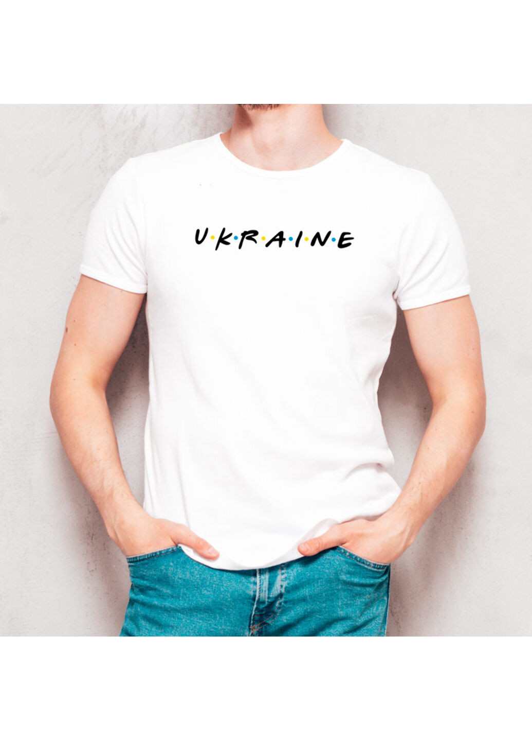 Белая футболка з вишивкою ukraine мужская белый l No Brand
