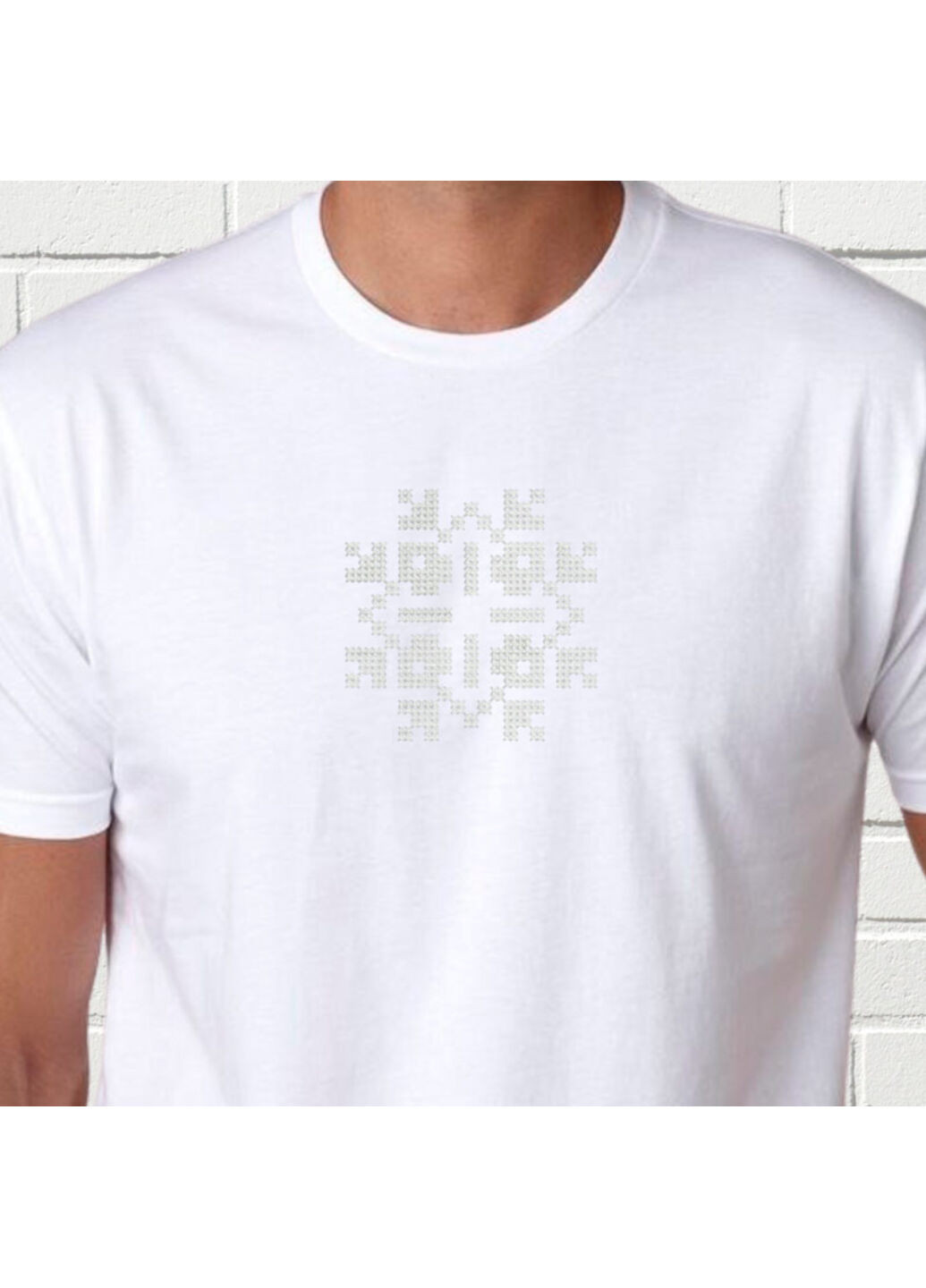 Біла футболка етно з вишивкою 01-22 чоловіча білий 2xl No Brand