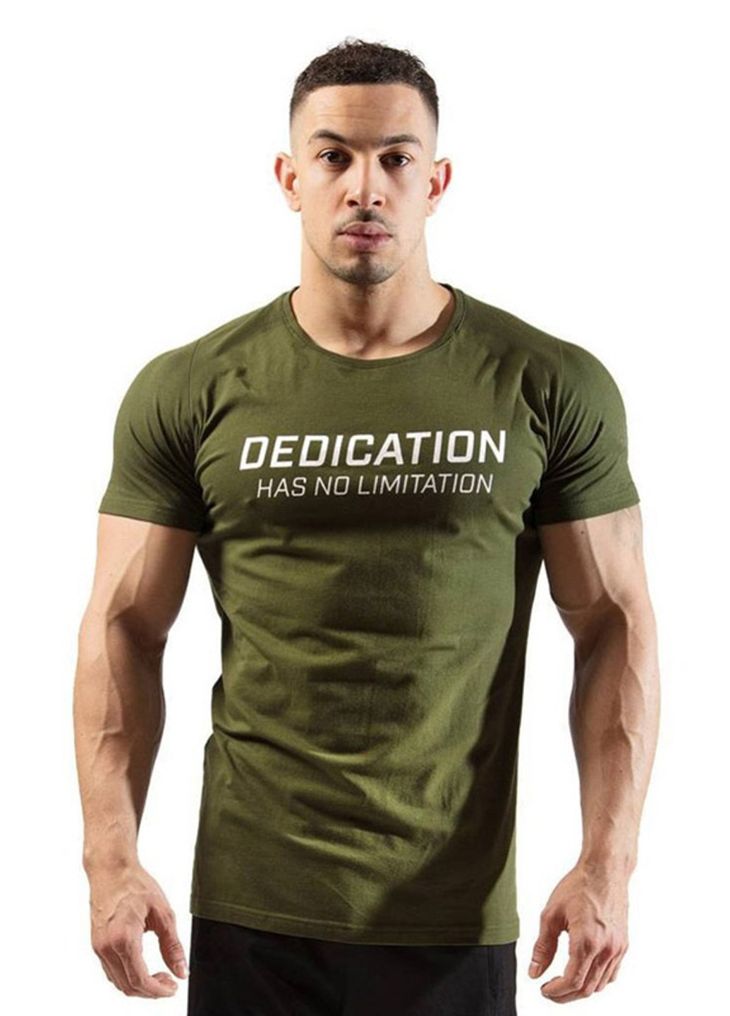 Хаки (оливковая) мужская зеленая футболка с коротким рукавом Alpha
