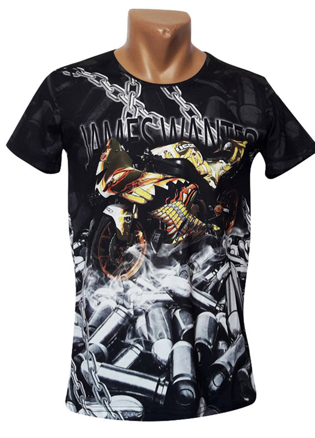 Черная дизайнерская черная футболка с коротким рукавом MASTIFF