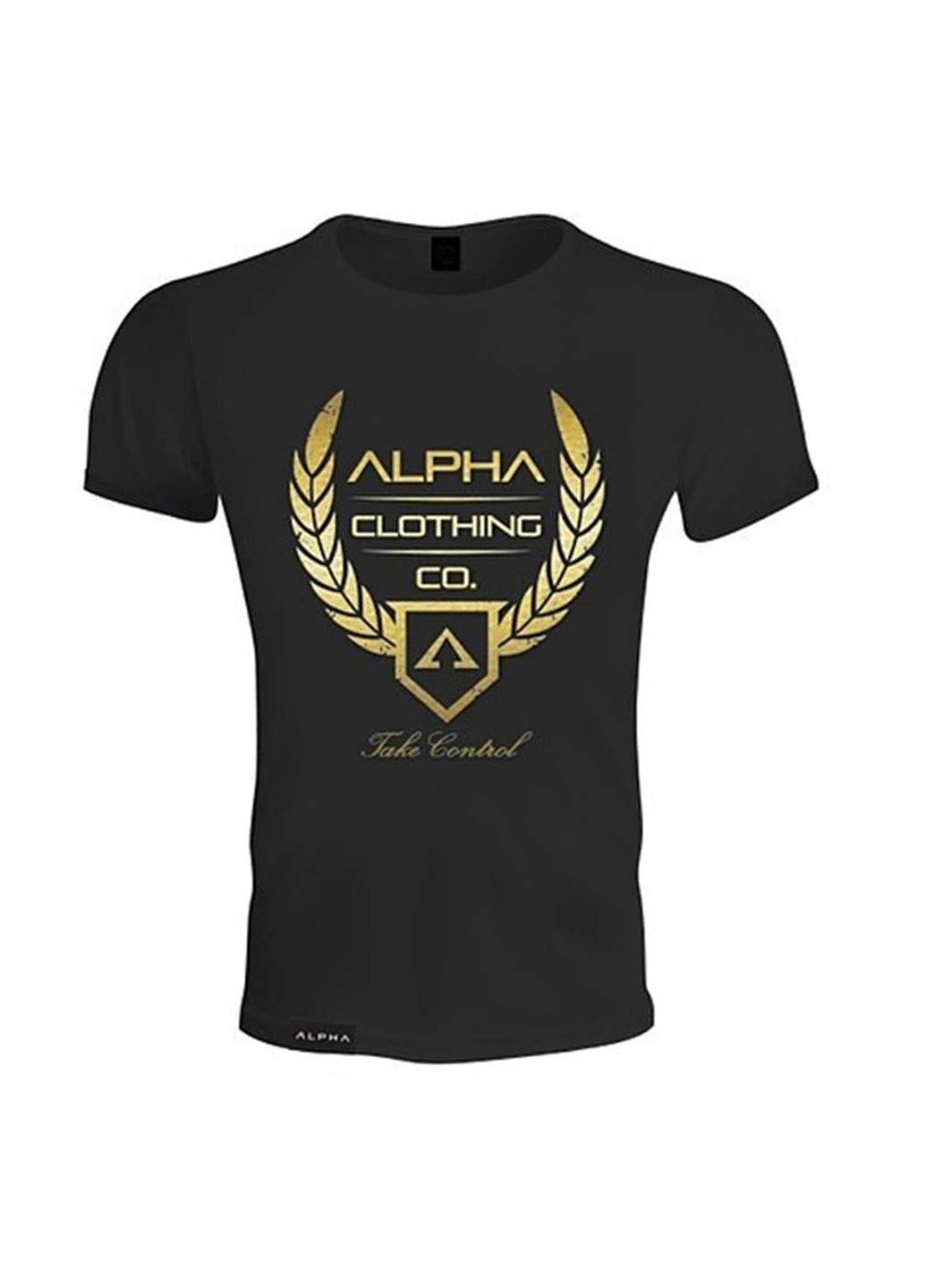 Чорна чоловіча футболка з коротким рукавом Alpha