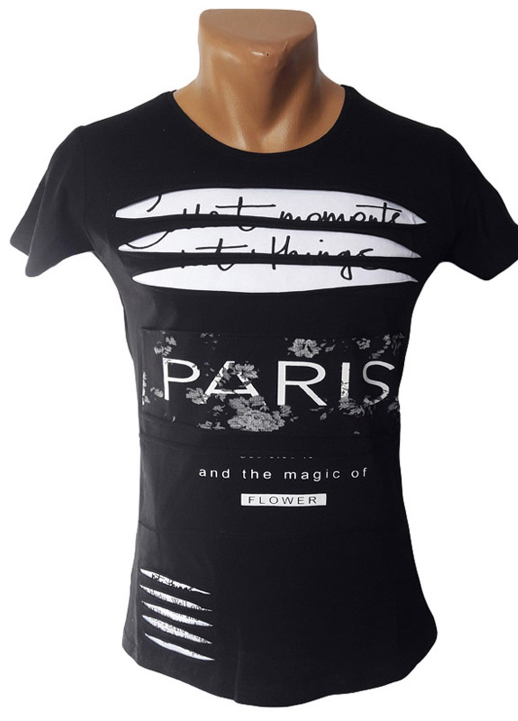 Чорна футболка paris з коротким рукавом Virage
