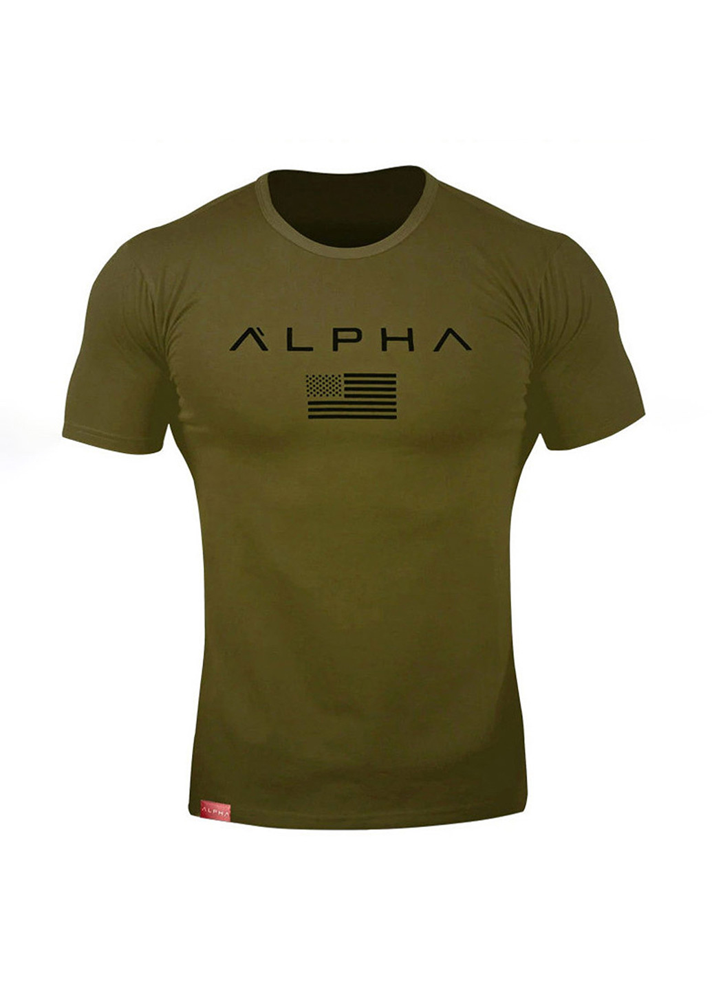Зеленая мужская футболка с коротким рукавом Alpha