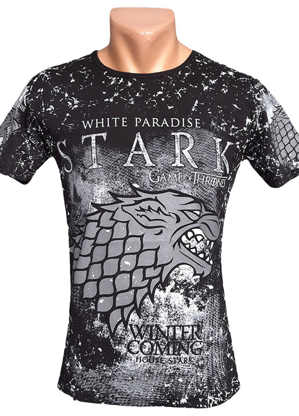 Черная футболка игра престолов с коротким рукавом White Paradise