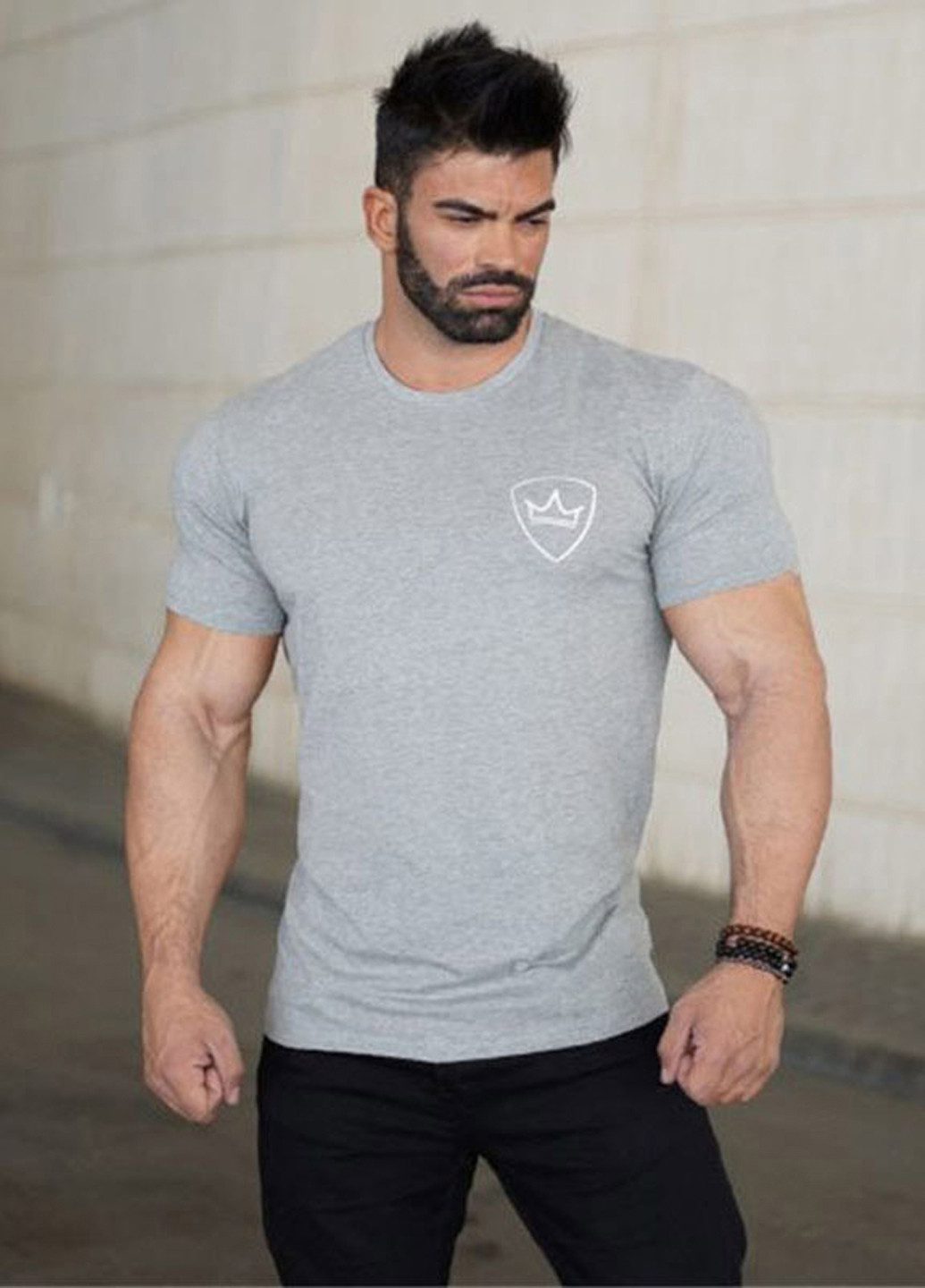 Серая мужская серая футболка с коротким рукавом MCET