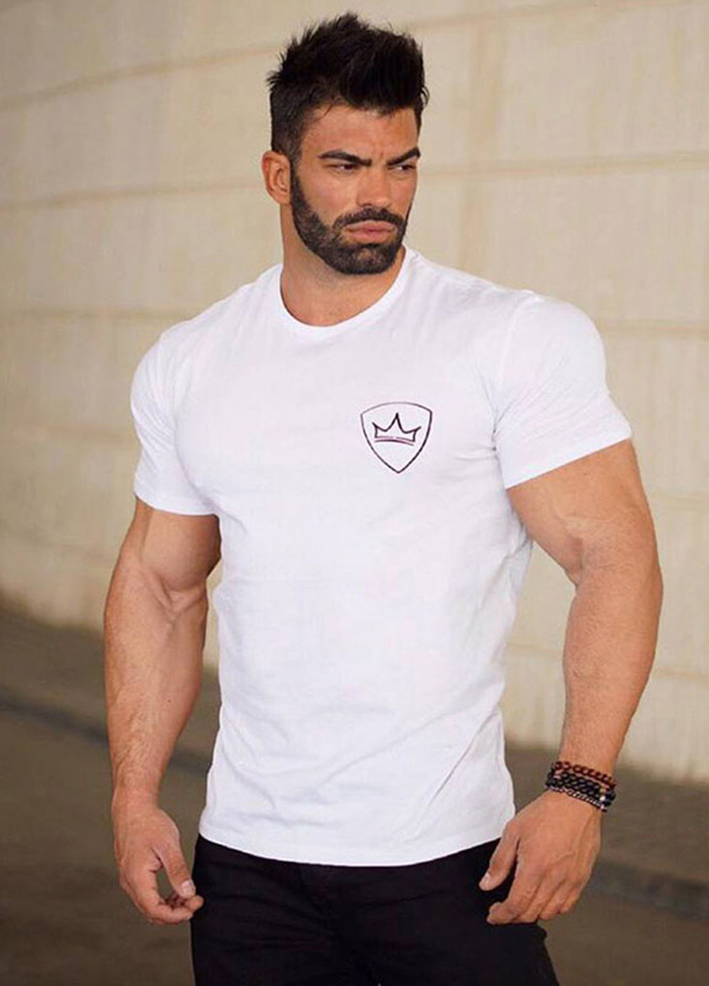 Белая модная футболка с коротким рукавом MCET