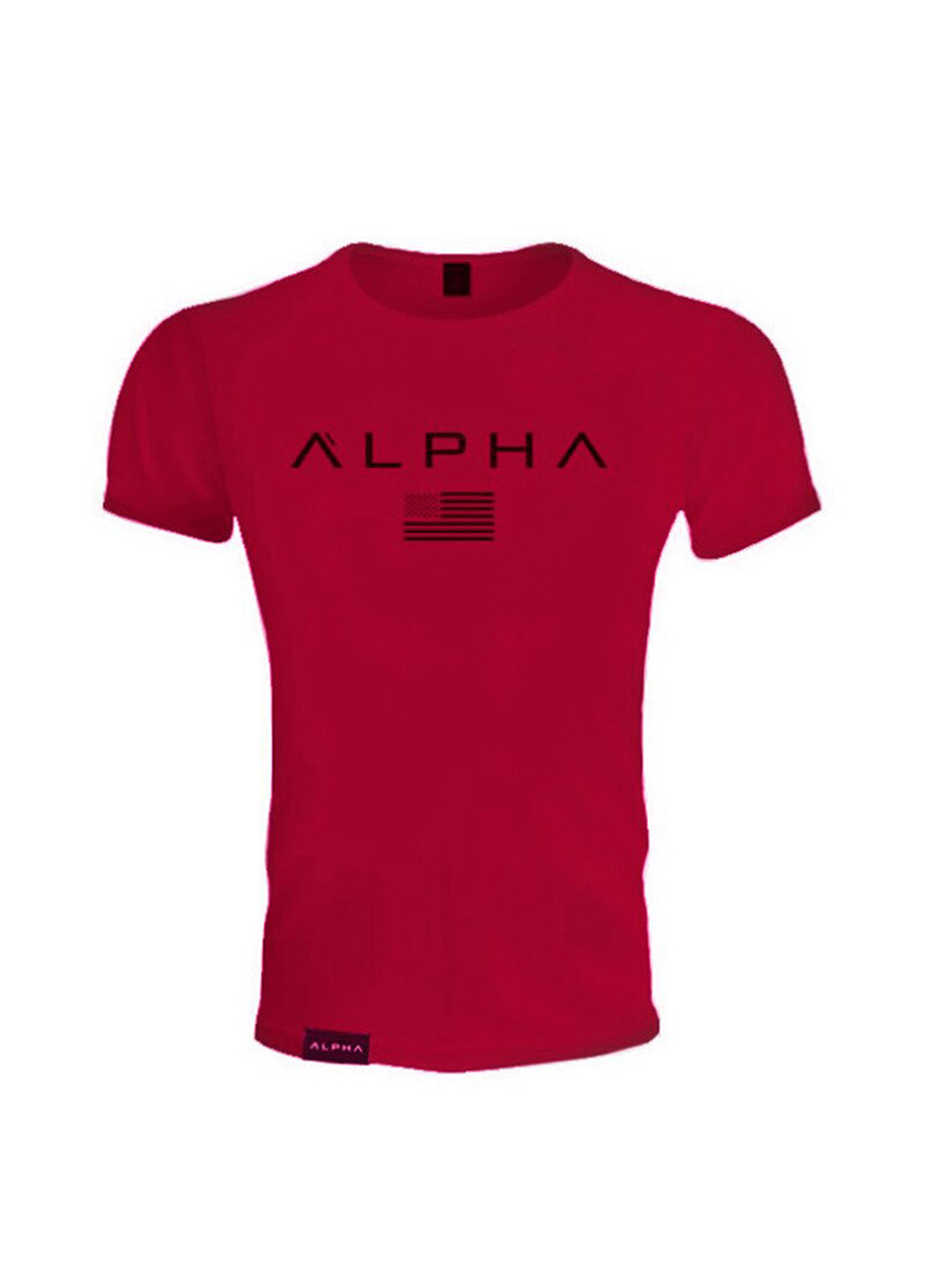 Червона стильна чоловіча футболка з коротким рукавом Alpha