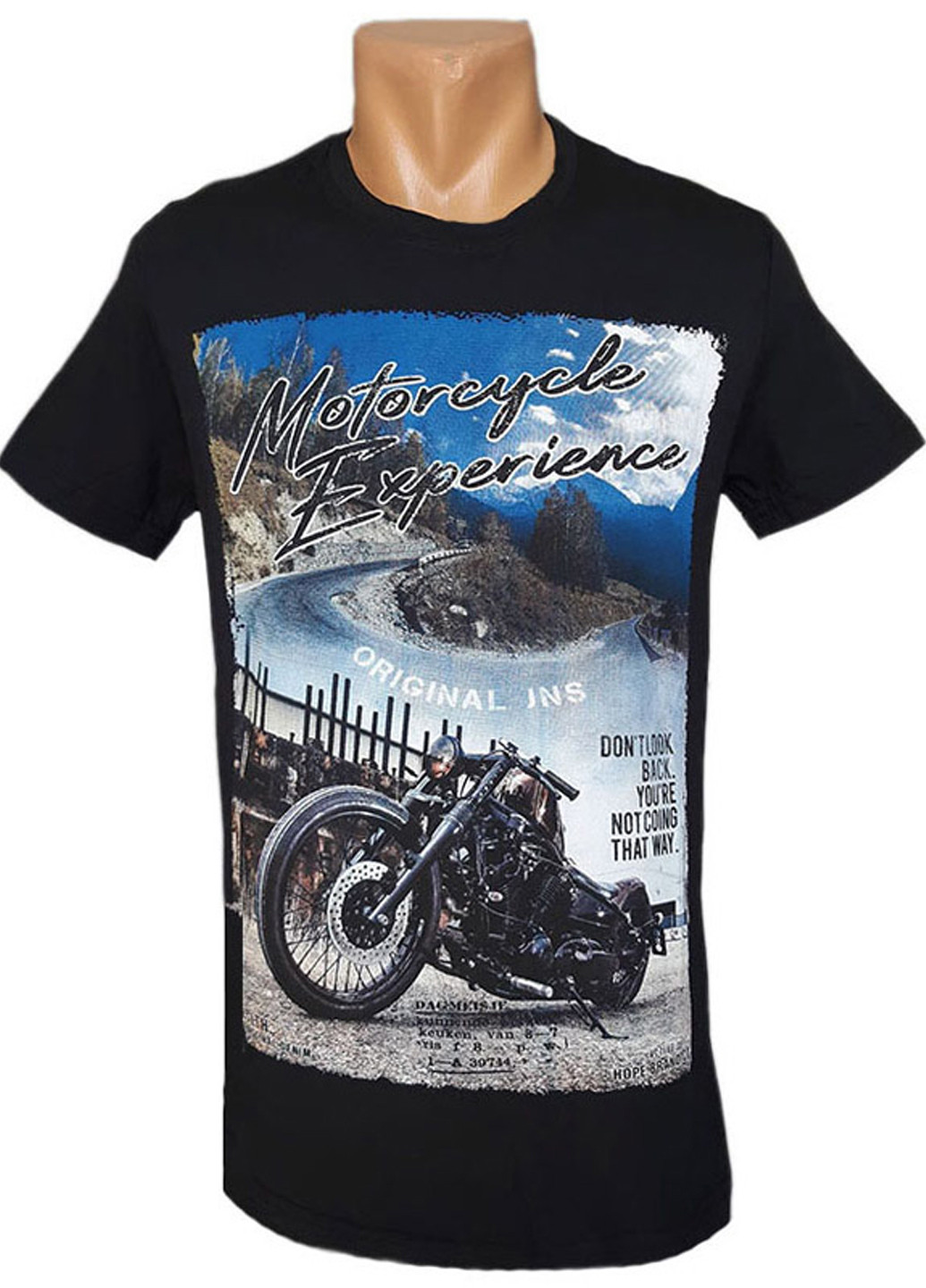 Черная футболка с мотоциклом с коротким рукавом Hope