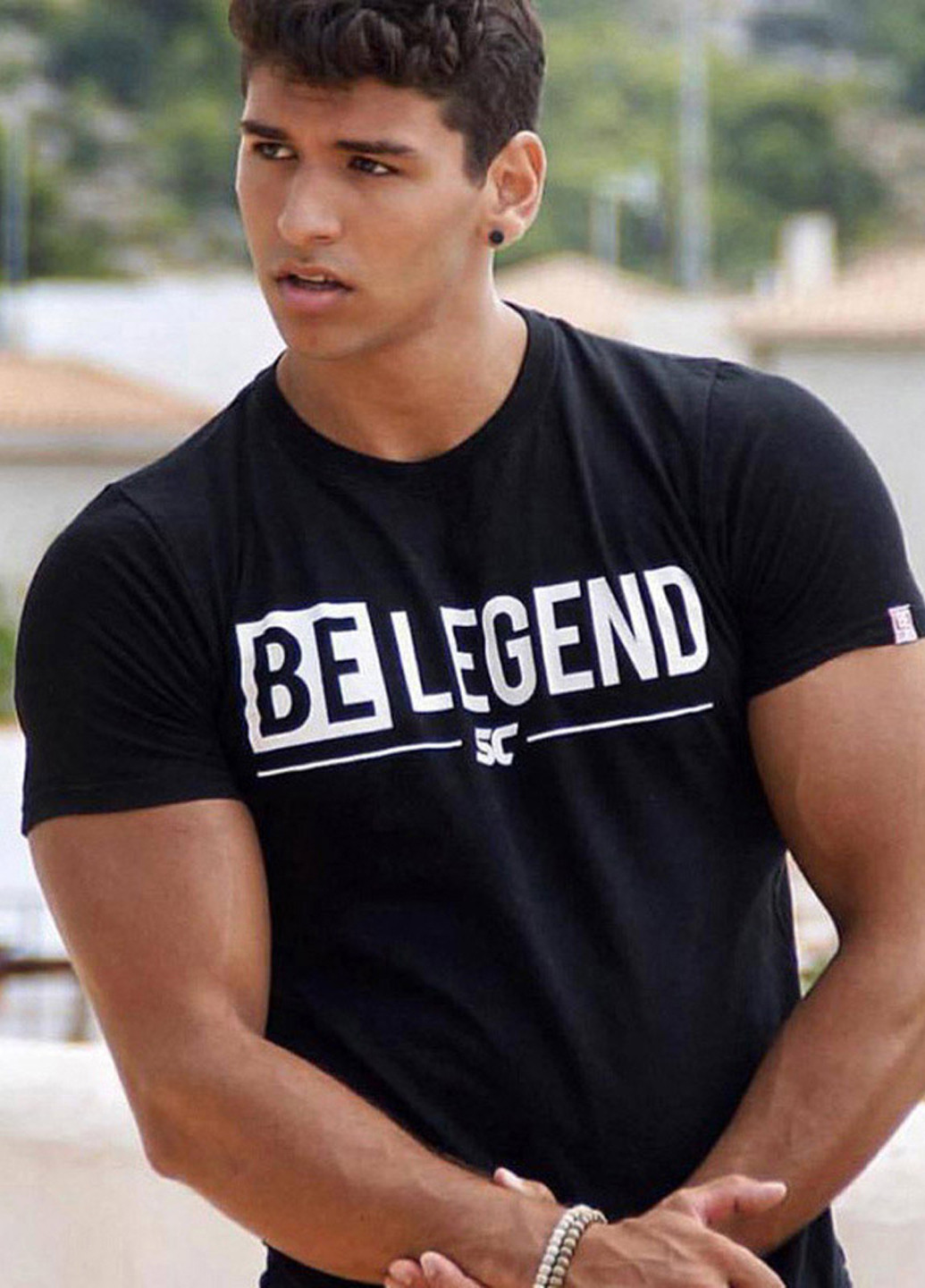 Черная мужская молодежная футболка с коротким рукавом MCET