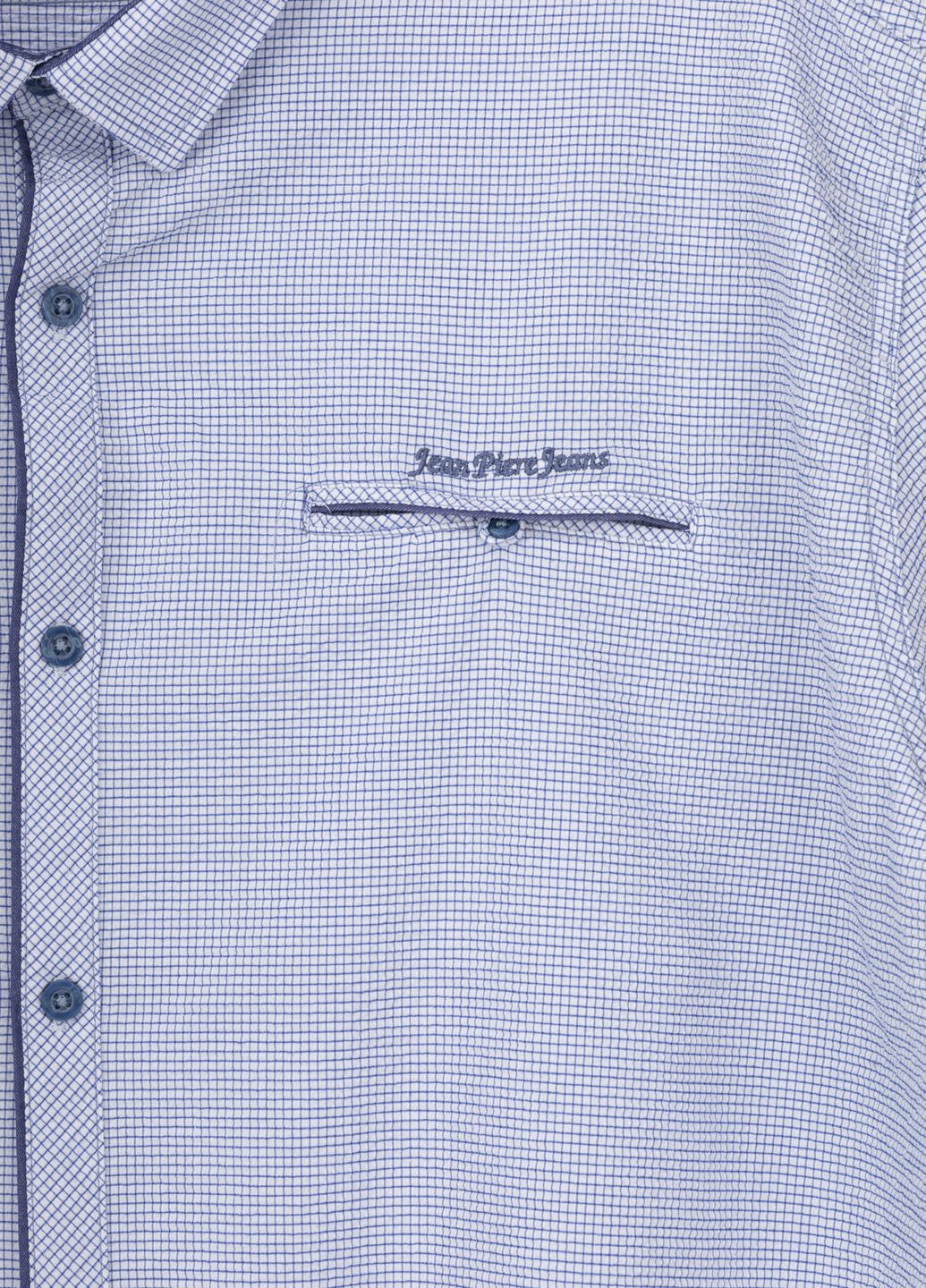 Белая повседневный рубашка Jean Piere