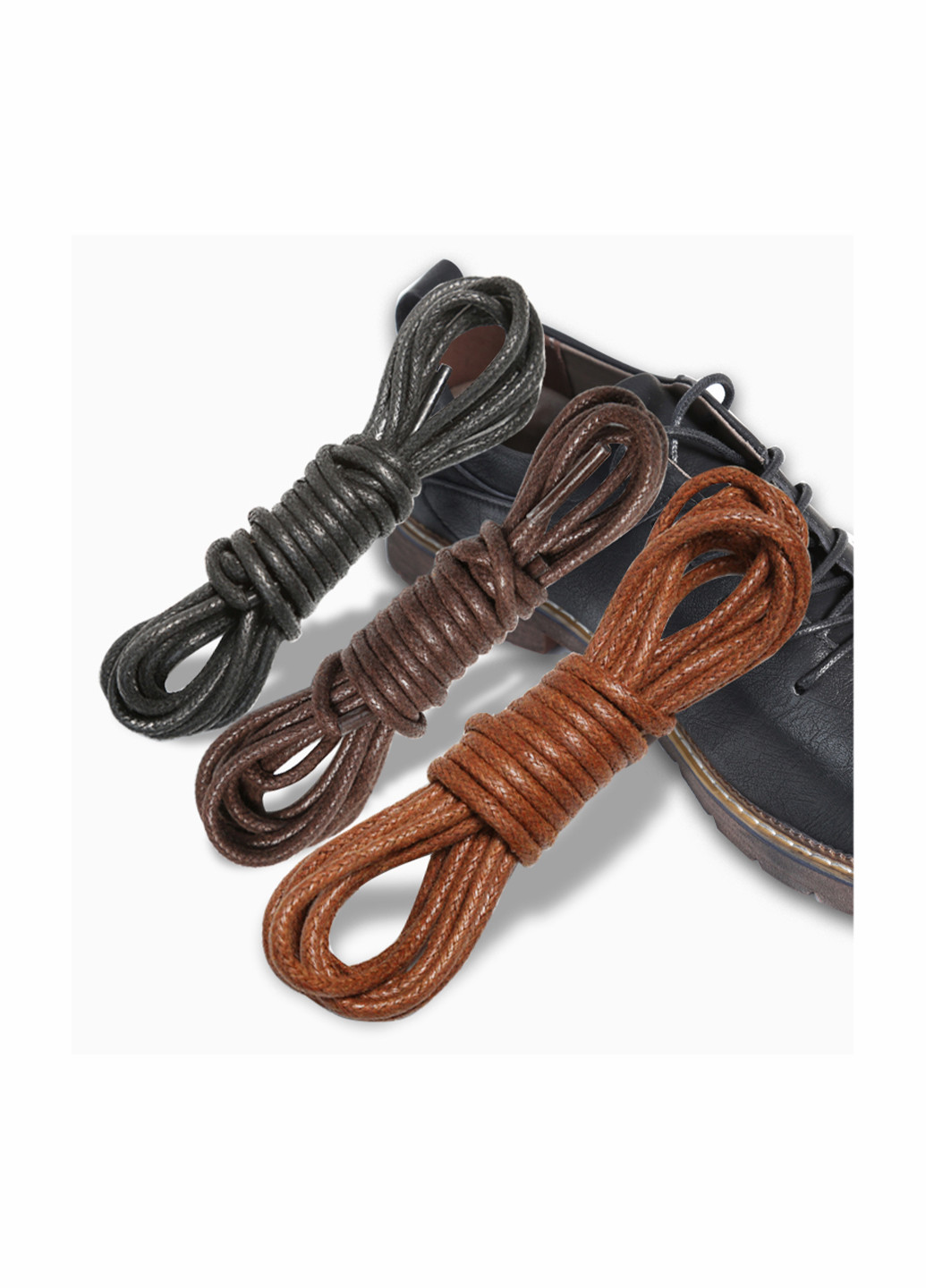 Круглі шнурки з просоченням для черевиків, 120 см, Колір №56 No Brand (260062029)